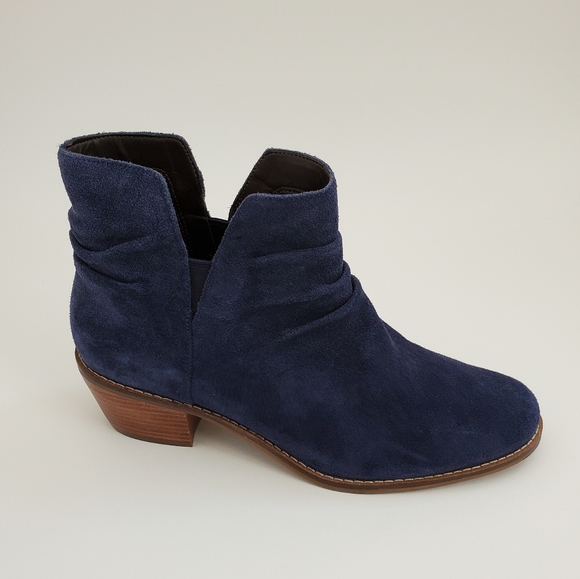 Cole Haan Blue Suede Slouch Alayna Ankle Boots - Picture 2 of 10